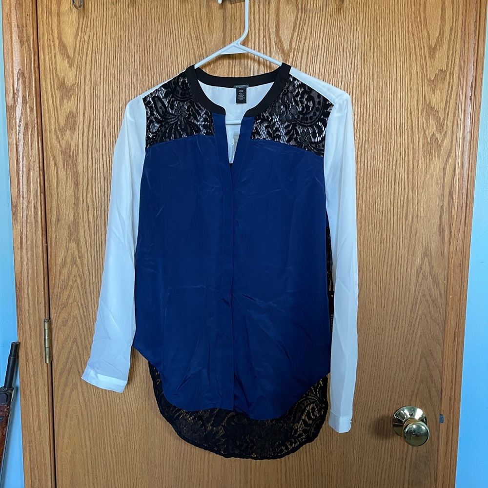 Black Label lace woven top NWT size 00